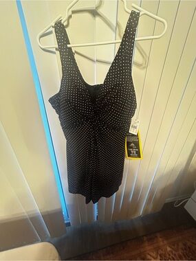Miraclesuit Black Polka Dot One-Piece Swimsuit